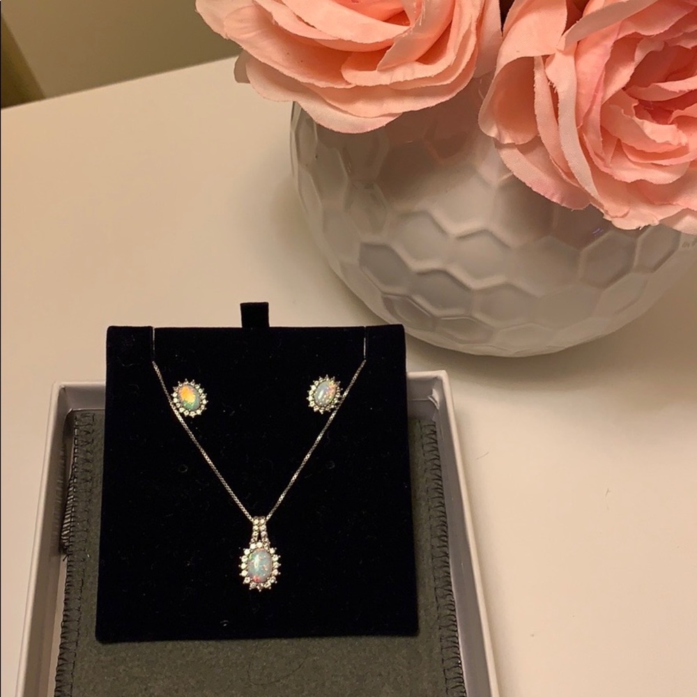🌸 Opal sterling silver jewelry set 🌸